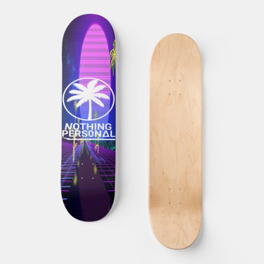 Vaporwave Palm Trees Skateboard (Vorderseite)