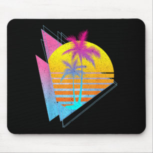 Vaporwave Palmen Retro Sonnenuntergang Tropischer Mousepad