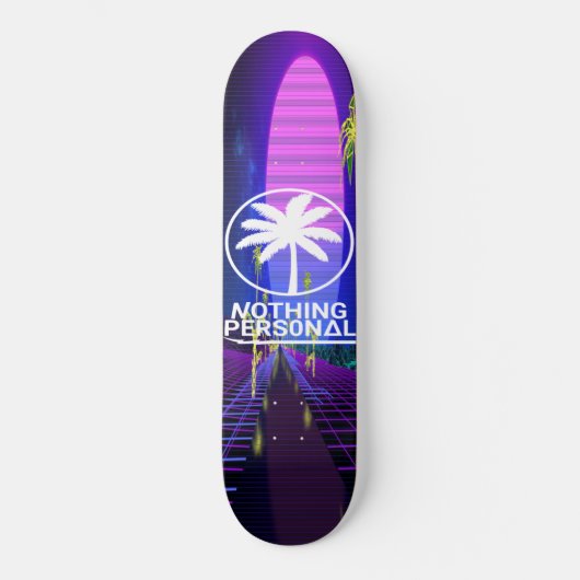 Vaporwave Palmen Skateboard (Vorderseite)