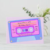 Vaporwave Pastel Cassette Birthday Party der 90er  Einladung (Stehend Vorderseite)