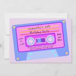 Vaporwave Pastel Cassette Birthday Party der 90er  Einladung
