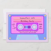Vaporwave Pastel Cassette Birthday Party der 90er Einladung (Vorderseite)