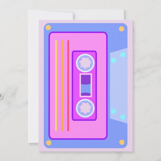 Vaporwave Pastel Cassette Birthday Party der 90er Einladung (Rückseite)