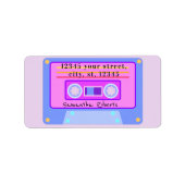Vaporwave-Pastel-Kassetten-Rücksendeadresse der 90 Adressaufkleber (Vorne)