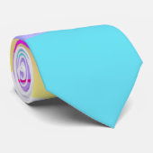 Vaporwave Pastelle auf weißem Digital-Streifen Krawatte (Gerollt)