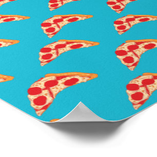 Vaporwave Pepperoni-Käse-Pizza-Scheibe Fast Food Poster