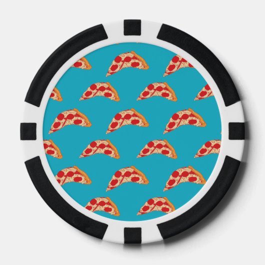 Vaporwave Pepperoni Käse Pizza Slice Fast Food Pokerchips (Vorderseite)