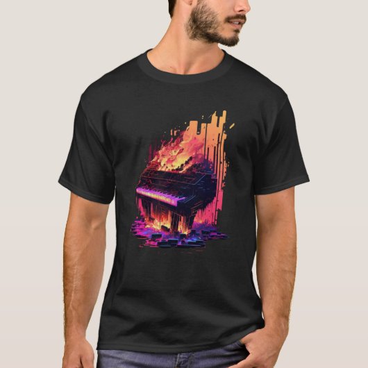 Vaporwave Piano T-Shirt (Vorderseite)