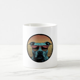 Vaporwave Pitbull Kreis Kaffeetasse