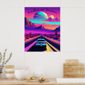 Vaporwave psychedelische Wüstenlandschaft. Bearbei Poster (Küche)
