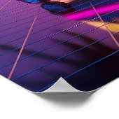 Vaporwave Retro-Auto und Gaming-Stuhl Poster (Ecke)