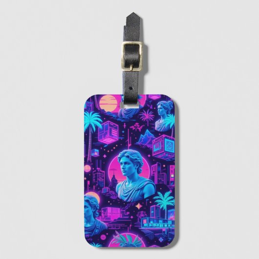 Vaporwave Reverie Gepäckanhänger (Vorderseite Vertikal)