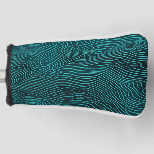 Vaporwave-Rippling-Muster für Aquamarine und dunke Golf Headcover