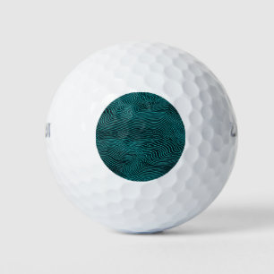 Vaporwave-Rippling-Muster für Aquamarine und dunke Golfball