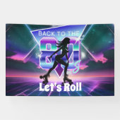 Vaporwave Roller Skate Geburtstagsparty Banner (Horizontal)