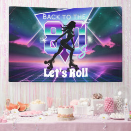 Vaporwave Roller Skate Geburtstagsparty Banner