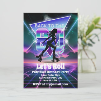 Vaporwave Roller Skate Geburtstagsparty Einladung
