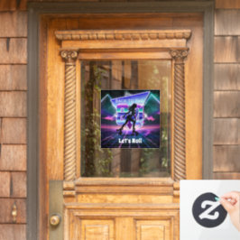 Vaporwave Roller Skate Geburtstagsparty Fensteraufkleber