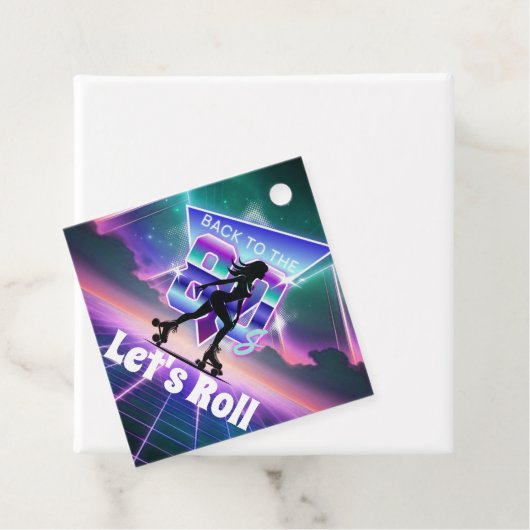 Vaporwave Roller Skate Geburtstagsparty Geschenkanhänger (Beispiel)