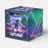 Vaporwave Roller Skate Geburtstagsparty Geschenkschachtel (Rückseite)