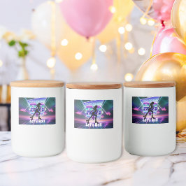 Vaporwave Roller Skate Geburtstagsparty Lebensmitteletikett