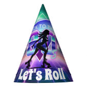 Vaporwave Roller Skate Geburtstagsparty Partyhütchen (Vorderseite)