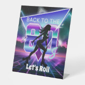 Vaporwave Roller Skate Geburtstagsparty Sockelschild (Vorderseite)