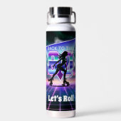Vaporwave Roller Skate Geburtstagsparty Trinkflasche (Rückseite)