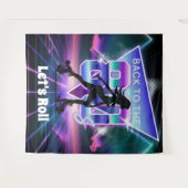 Vaporwave Roller Skate Geburtstagsparty Wandteppich (Vorderseite (Horizontal))