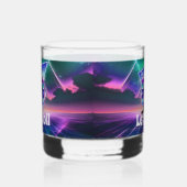 Vaporwave Roller Skate Geburtstagsparty Whiskyglas (Links)