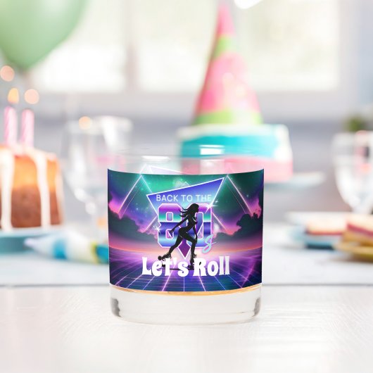 Vaporwave Roller Skate Geburtstagsparty Whiskyglas (Insitu (Geburtstag))