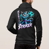 Vaporwave Samurai Cat for soccer fans Hoodie (Rückseite)