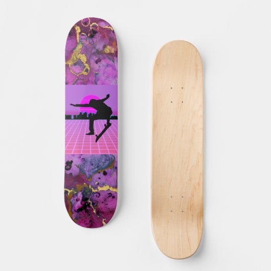 Vaporwave Skateboarder 7 3/4" Skateboard Deck (Vorderseite)