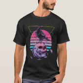 Vaporwave Skull And Crow Aesthetic Pastel Goth T-Shirt (Vorderseite)