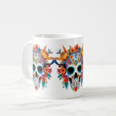 Vaporwave_Skull_Sunset_with_Neon_Tropical_Vibesre Kaffeetasse (Vorderseite Links)