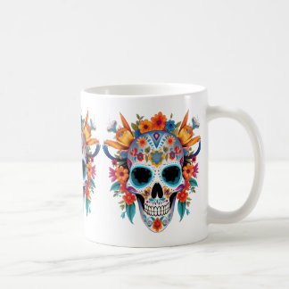 Vaporwave_Skull_Sunset_with_Neon_Tropical_Vibesre Kaffeetasse