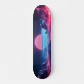 Vaporwave Sonnenuntergang Landschaft, Retro-Futuri Skateboard (Vorne)