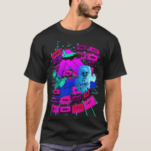 Vaporwave Space Cassette Tapes Mixtapes 1980er DJ T-Shirt