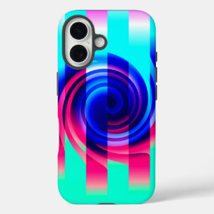 Vaporwave Spiral Abstrakt Otterbox iPhone 13 Fall iPhone 16 Hülle
