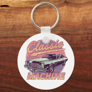 Vaporwave-Stil Klassiker Automobil Schlüsselanhänger