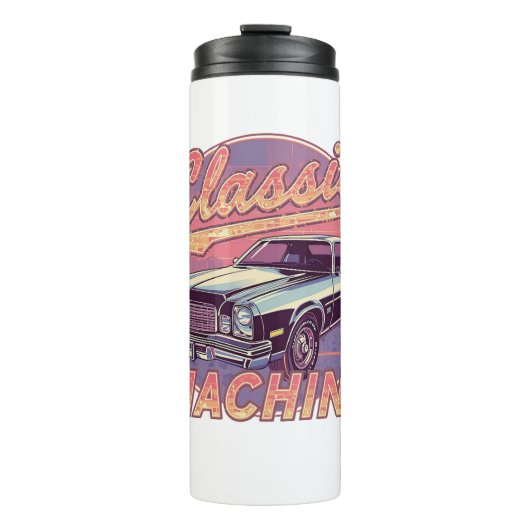 Vaporwave Style Classic Automobile Thermosbecher (Vorderseite)