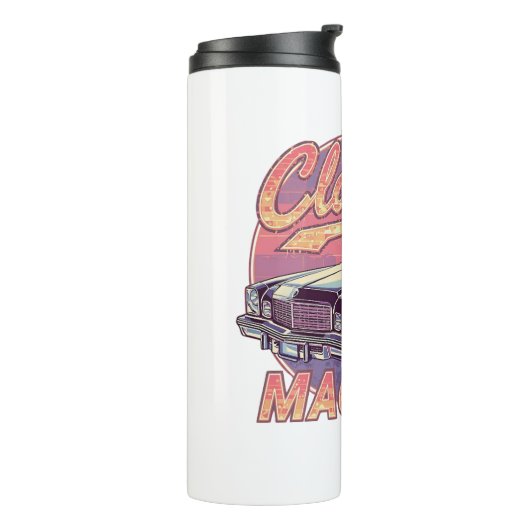 Vaporwave Style Classic Automobile Thermosbecher (Nach links gedreht)