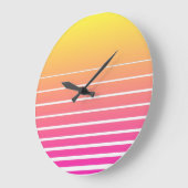 Vaporwave Sun Große Wanduhr (Winkel)