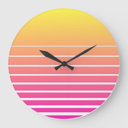 Vaporwave Sun Große Wanduhr (Vorderseite)
