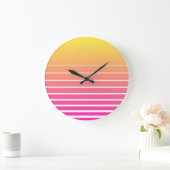 Vaporwave Sun Große Wanduhr (Zuhause)