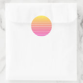 Vaporwave Sun Runder Aufkleber (Tasche)