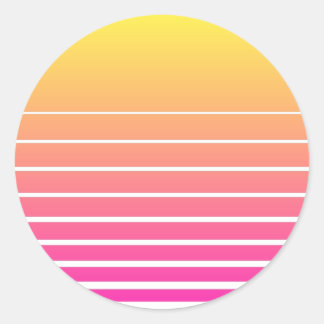 Vaporwave Sun Runder Aufkleber