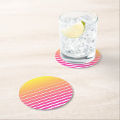 Vaporwave Sun Runder Pappuntersetzer (Vor Ort)