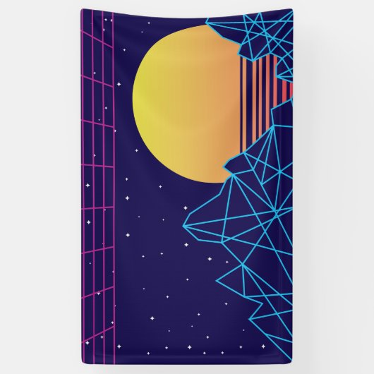 Vaporwave Sunset Banner (Vertikal)