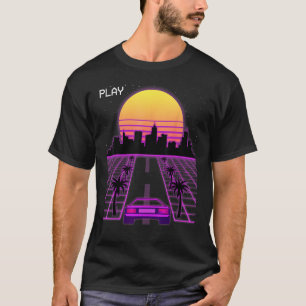 Vaporwave Sunset Synthwave Cyberpunk Outrun 80er M T-Shirt